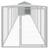 Chicken Cage with Run Light Gray 46.1"x320.1"x48.4" Galvanized Steel