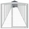 Chicken Cage with Run Anthracite 46.1"x400.4"x48.4" Galvanized Steel