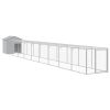 Chicken Cage with Run Light Gray 46.1"x400.4"x48.4" Galvanized Steel