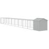 Chicken Cage with Run Light Gray 46.1"x400.4"x48.4" Galvanized Steel