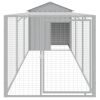 Chicken Cage with Run Light Gray 46.1"x159.4"x48.4" Galvanized Steel