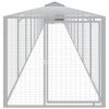 Chicken Cage with Run Light Gray 46.1"x480.7"x48.4" Galvanized Steel