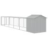 Chicken Cage with Run Light Gray 46.1"x239.8"x48.4" Galvanized Steel