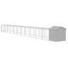 Chicken Cage with Run Light Gray 46.1"x480.7"x48.4" Galvanized Steel