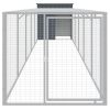 Chicken Cage with Run Anthracite 43.3"x239.8"x43.3" Galvanized Steel