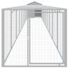 Chicken Cage with Run Light Gray 46.1"x400.4"x48.4" Galvanized Steel