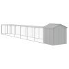 Chicken Cage with Run Light Gray 46.1"x320.1"x48.4" Galvanized Steel