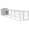 Chicken Cage with Run Light Gray 46.1"x239.8"x48.4" Galvanized Steel