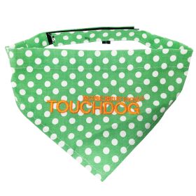 Touchdog 'Bad-to-the-Bone' Polka Patterned Fashionable Velcro Bandana (Color: Green, size: small)