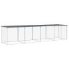 Chicken Cage with Roof Anthracite 158.7"x38.6"x35.4" Galvanized Steel