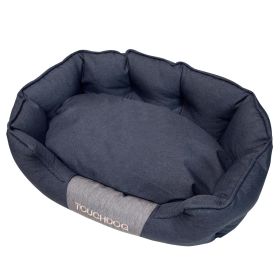 Touchdog 'Concept-Bark' Water-Resistant Premium Oval Dog Bed (Color: Charcoal Grey, size: large)