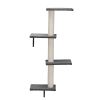 5 Pcs Wall Mounted Cat Climber Set;  Floating Cat Shelves and Perches;  Cat Activity Tree with Scratching Posts;  Modern Cat Furniture